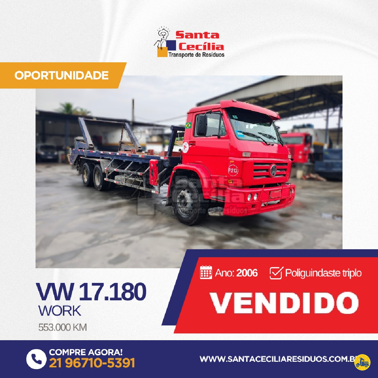 CAMINHAO VOLKSWAGEN VW 17180 Poliguindaste 3/4 6x2 Santa Cecilia Transportes RIO DE JANEIRO RIO DE JANEIRO RJ